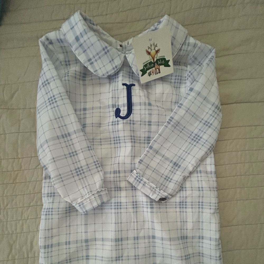 Southern Taters Boys “J” Monogram Shortall - 3T